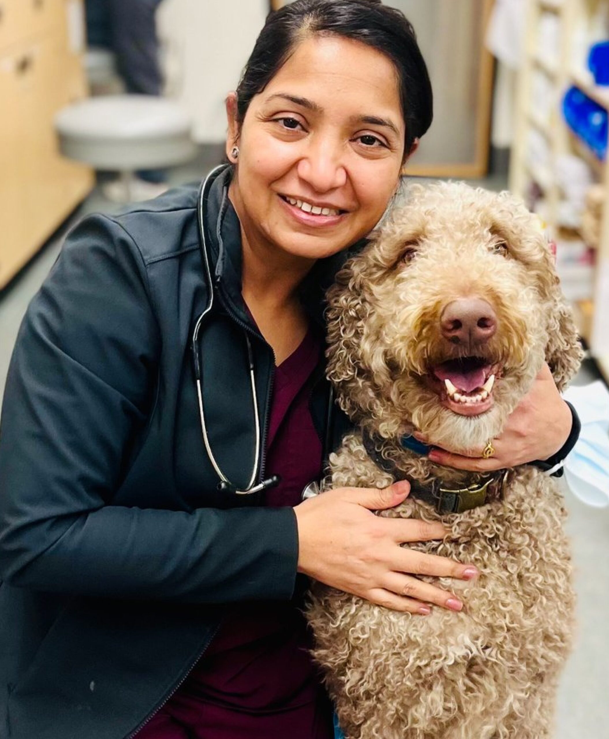 Kanwal Sharma with happy dog